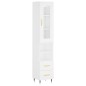 vidaXL Aparador alto madera contrachapada blanco 34,5x34x180 cm