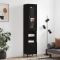 vidaXL Aparador de madera contrachapada negro 34,5x34x180 cm vidaXL Aparador de madera contrachapada negro 34,5x34x180 cm