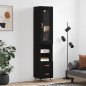 vidaXL Aparador de madera contrachapada negro 34,5x34x180 cm vidaXL Aparador de madera contrachapada negro 34,5x34x180 cm