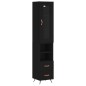 vidaXL Aparador de madera contrachapada negro 34,5x34x180 cm vidaXL Aparador de madera contrachapada negro 34,5x34x180 cm