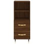 vidaXL Aparador alto madera contrachapada roble marrón 34,5x34x180 cm