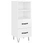 vidaXL Aparador alto madera contrachapada blanco brillo 34,5x34x180 cm