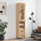 vidaXL Aparador de madera contrachapada roble Sonoma 34,5x34x180 cm vidaXL Aparador de madera contrachapada roble Sonoma 34,5x34x180 cm