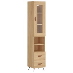 vidaXL Aparador de madera contrachapada roble Sonoma 34,5x34x180 cm