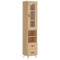vidaXL Aparador de madera contrachapada roble Sonoma 34,5x34x180 cm vidaXL Aparador de madera contrachapada roble Sonoma 34,5x34x180 cm