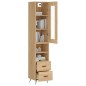 vidaXL Aparador de madera contrachapada roble Sonoma 34,5x34x180 cm vidaXL Aparador de madera contrachapada roble Sonoma 34,5x34x180 cm