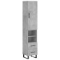 vidaXL Aparador de madera contrachapada gris hormigón 34,5x34x180 cm
