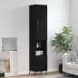 vidaXL Aparador de madera contrachapada negro 34,5x34x180 cm vidaXL Aparador de madera contrachapada negro 34,5x34x180 cm