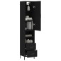 vidaXL Aparador de madera contrachapada negro 34,5x34x180 cm vidaXL Aparador de madera contrachapada negro 34,5x34x180 cm