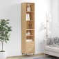 vidaXL Aparador de madera contrachapada roble Sonoma 34,5x34x180 cm vidaXL Aparador de madera contrachapada roble Sonoma 34,5x34x180 cm