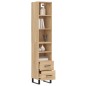 vidaXL Aparador de madera contrachapada roble Sonoma 34,5x34x180 cm vidaXL Aparador de madera contrachapada roble Sonoma 34,5x34x180 cm