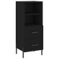 vidaXL Aparador de madera contrachapada negro 34,5x34x180 cm vidaXL Aparador de madera contrachapada negro 34,5x34x180 cm