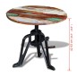 vidaXL Mesita auxiliar madera reciclada y hierro fundido 60x(42-63) cm vidaXL Mesita auxiliar madera reciclada y hierro fundido 60x(42-63) cm