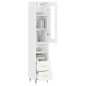 vidaXL Aparador alto madera contrachapada blanco brillo 34,5x34x180 cm vidaXL Aparador alto madera contrachapada blanco brillo 34,5x34x180 cm