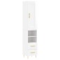 vidaXL Aparador alto madera contrachapada blanco brillo 34,5x34x180 cm vidaXL Aparador alto madera contrachapada blanco brillo 34,5x34x180 cm