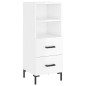 vidaXL Aparador alto madera contrachapada blanco brillo 34,5x34x180 cm