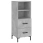 vidaXL Aparador de madera contrachapada gris hormigón 34,5x34x180 cm vidaXL Aparador de madera contrachapada gris hormigón 34,5x34x180 cm