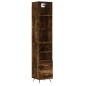 vidaXL Aparador de madera contrachapada roble ahumado 34,5x34x180 cm vidaXL Aparador de madera contrachapada roble ahumado 34,5x34x180 cm