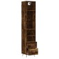 vidaXL Aparador de madera contrachapada roble ahumado 34,5x34x180 cm vidaXL Aparador de madera contrachapada roble ahumado 34,5x34x180 cm