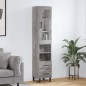 vidaXL Aparador alto madera contrachapada gris Sonoma 34,5x34x180 cm vidaXL Aparador alto madera contrachapada gris Sonoma 34,5x34x180 cm