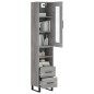 vidaXL Aparador alto madera contrachapada gris Sonoma 34,5x34x180 cm vidaXL Aparador alto madera contrachapada gris Sonoma 34,5x34x180 cm