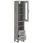 vidaXL Aparador alto madera contrachapada gris Sonoma 34,5x34x180 cm vidaXL Aparador alto madera contrachapada gris Sonoma 34,5x34x180 cm