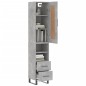 vidaXL Aparador de madera contrachapada gris hormigón 34,5x34x180 cm vidaXL Aparador de madera contrachapada gris hormigón 34,5x34x180 cm