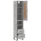 vidaXL Aparador de madera contrachapada gris hormigón 34,5x34x180 cm vidaXL Aparador de madera contrachapada gris hormigón 34,5x34x180 cm