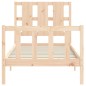 vidaXL Estructura de cama con cabecero madera maciza 100x200 cm