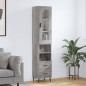 vidaXL Aparador alto madera contrachapada gris Sonoma 34,5x34x180 cm vidaXL Aparador alto madera contrachapada gris Sonoma 34,5x34x180 cm