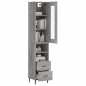 vidaXL Aparador alto madera contrachapada gris Sonoma 34,5x34x180 cm vidaXL Aparador alto madera contrachapada gris Sonoma 34,5x34x180 cm