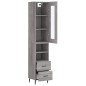 vidaXL Aparador alto madera contrachapada gris Sonoma 34,5x34x180 cm vidaXL Aparador alto madera contrachapada gris Sonoma 34,5x34x180 cm