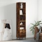 vidaXL Aparador de madera contrachapada roble ahumado 34,5x34x180 cm vidaXL Aparador de madera contrachapada roble ahumado 34,5x34x180 cm