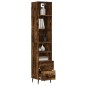 vidaXL Aparador de madera contrachapada roble ahumado 34,5x34x180 cm vidaXL Aparador de madera contrachapada roble ahumado 34,5x34x180 cm