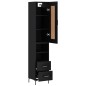vidaXL Aparador de madera contrachapada negro 34,5x34x180 cm vidaXL Aparador de madera contrachapada negro 34,5x34x180 cm