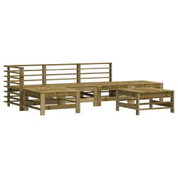 vidaXL Juego de muebles de jardín 6 pzas madera de pino impregnada