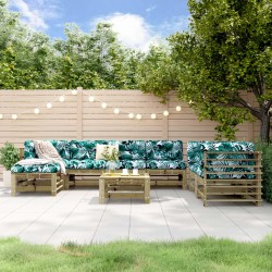 vidaXL Juego de muebles de jardín 8 pzas madera de pino impregnada