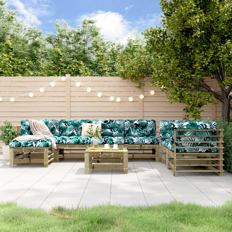 vidaXL Juego de muebles de jardín 8 pzas madera de pino impregnada vidaXL Juego de muebles de jardín 8 pzas madera de pino impregnada