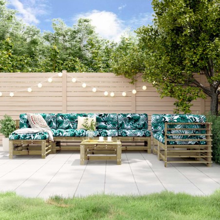 vidaXL Juego de muebles de jardín 8 pzas madera de pino impregnada