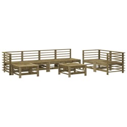 vidaXL Juego de muebles de jardín 8 pzas madera de pino impregnada