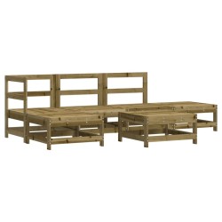 vidaXL Juego de muebles de jardín 6 pzas madera de pino impregnada