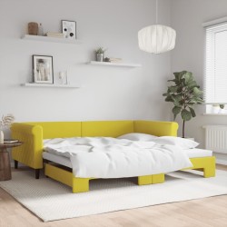 vidaXL Sofá cama nido terciopelo amarillo 100x200 cm