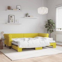 vidaXL Sofá cama nido terciopelo amarillo 80x200 cm