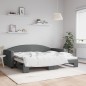 vidaXL Sofá cama nido tela gris oscuro 90x200 cm vidaXL Sofá cama nido tela gris oscuro 90x200 cm