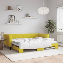 vidaXL Sofá cama nido terciopelo amarillo 90x200 cm