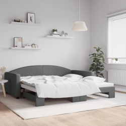vidaXL Sofá cama nido tela gris oscuro 100x200 cm