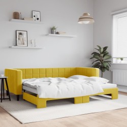 vidaXL Sofá cama nido terciopelo amarillo 90x200 cm