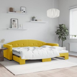 vidaXL Sofá cama nido terciopelo amarillo 80x200 cm