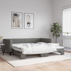 vidaXL Sofá cama nido tela gris oscuro 100x200 cm