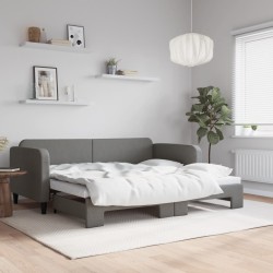 vidaXL Sofá cama nido tela gris oscuro 90x200 cm